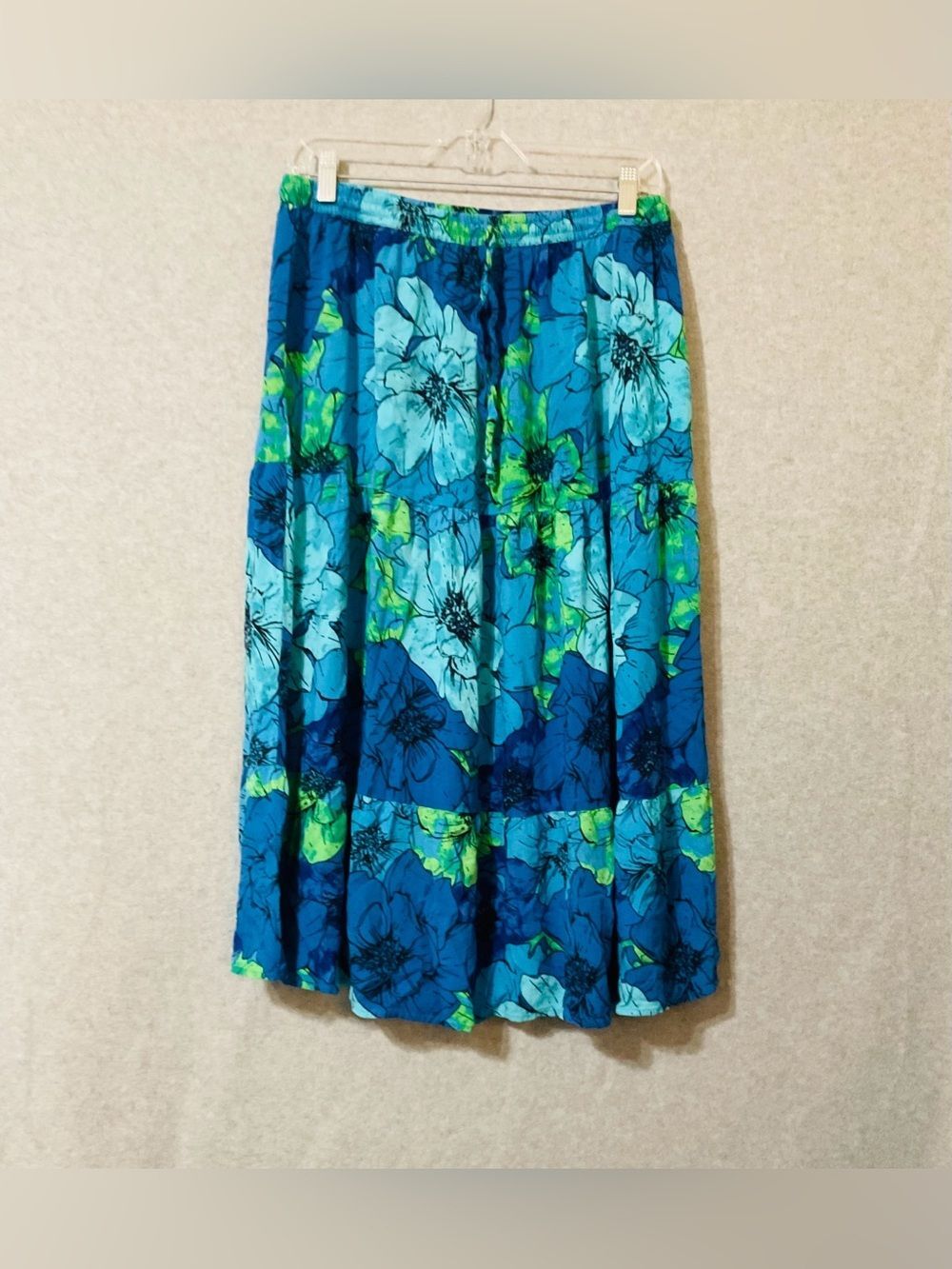 Violet Skies Blue Floral Maxi Skirt SZ L